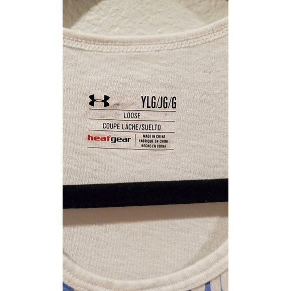 Under Armour Girl's White Sleeveless Shirt - Picture 2 of 2